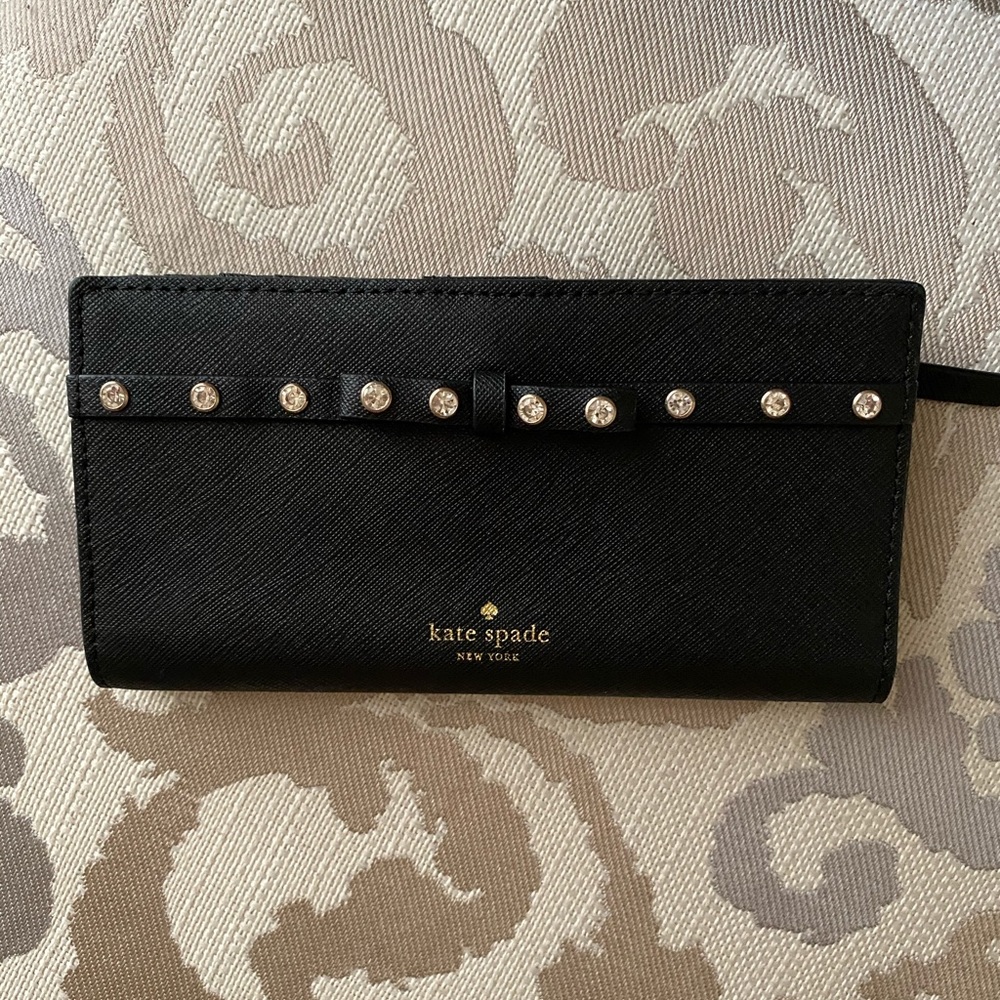 Kate Spade Stacy Laurel Way wallet Black Jeweled